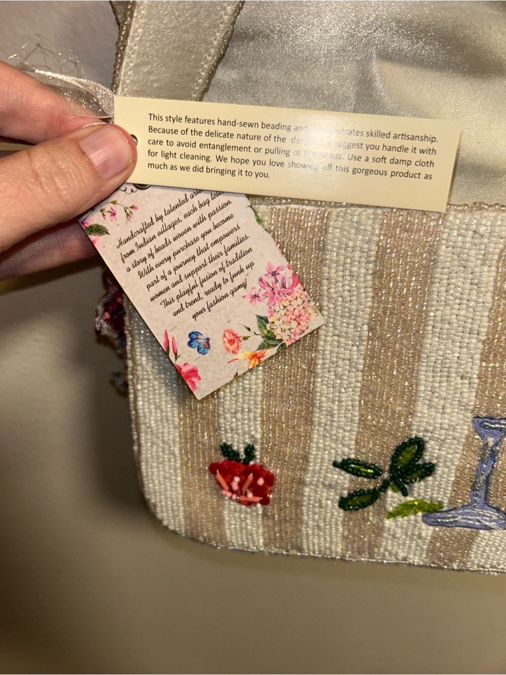 Viral TJ Max Beaded Strawberry Margarita Drink Cocktail Striped Bag
NWT. IYKYK! - Picture 6 of 10